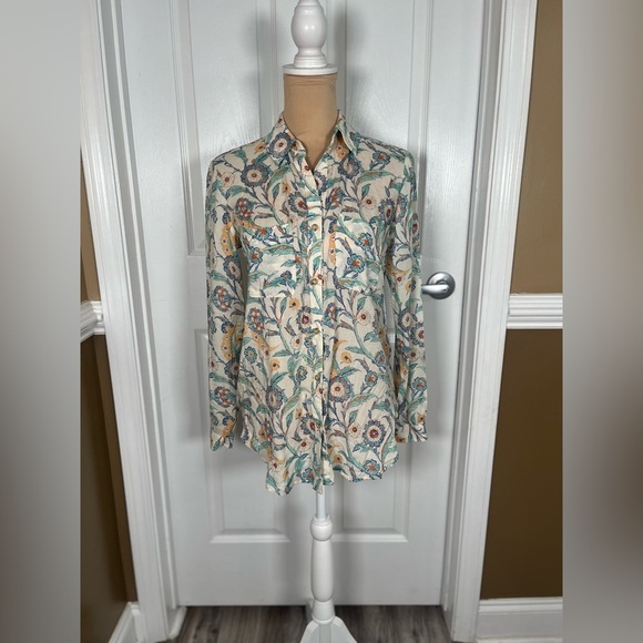 Anthropologie Pilcro The‎ Romy Relaxed Button down Blouse XXS Oversized - Picture 5 of 13